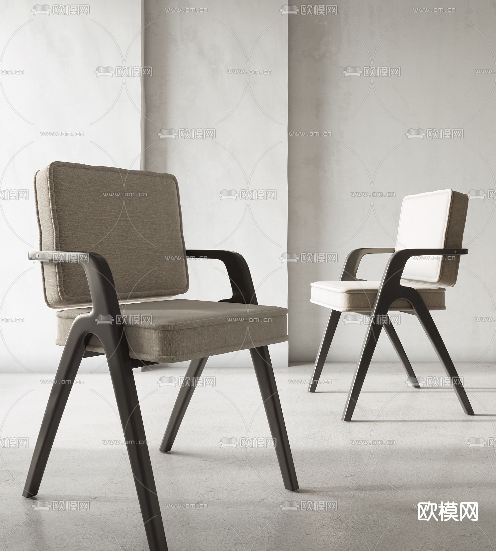 现代布艺单椅3d模型