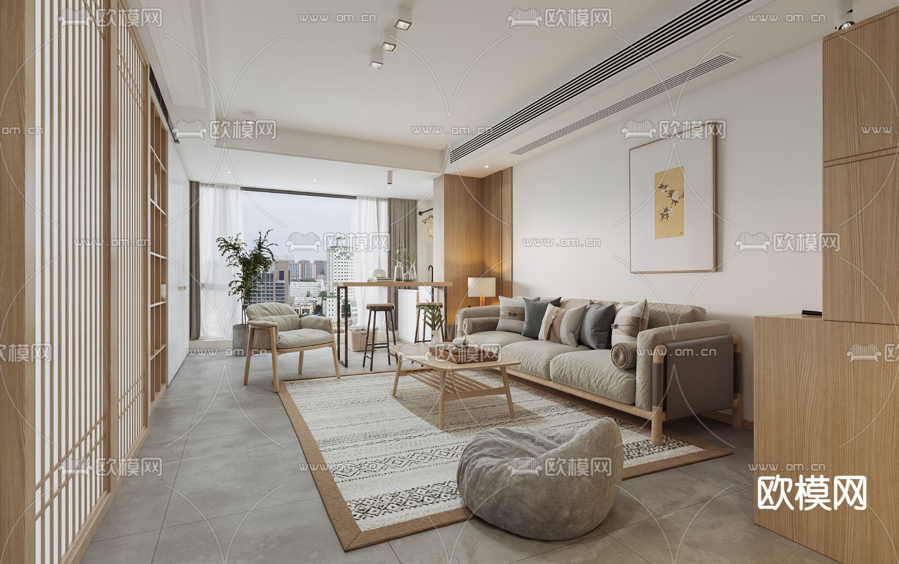 日式客餐厅3d模型下载（渲染图4）