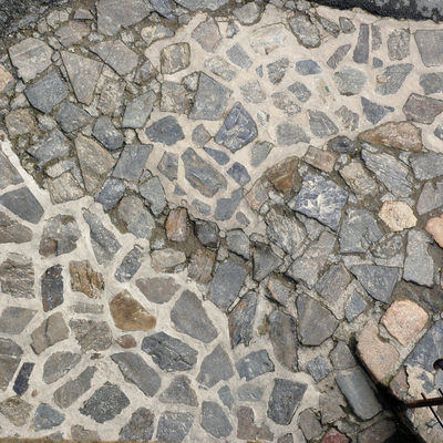  石块拼接地面 