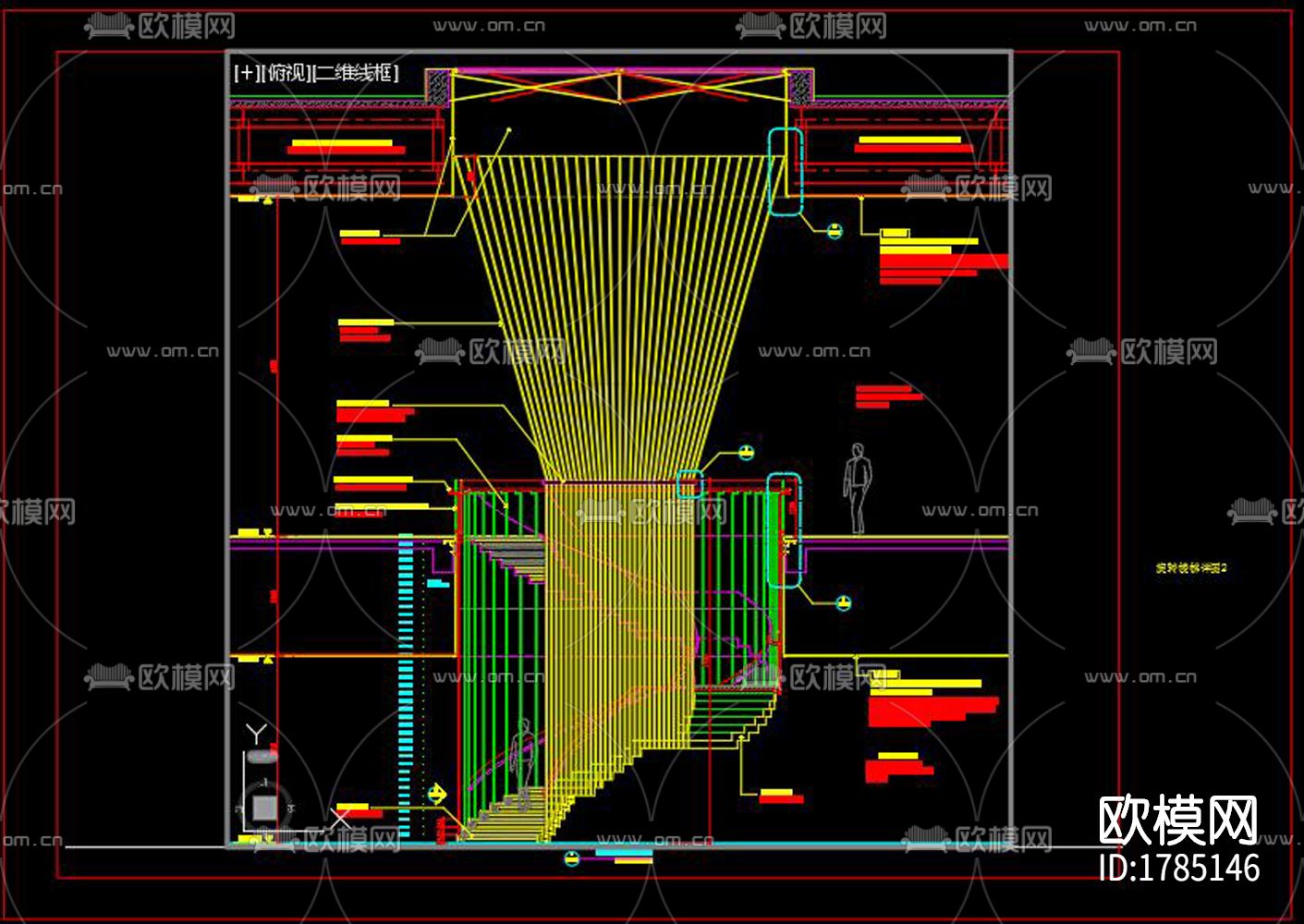 旋转楼梯cad节点大样图下载（渲染图3）