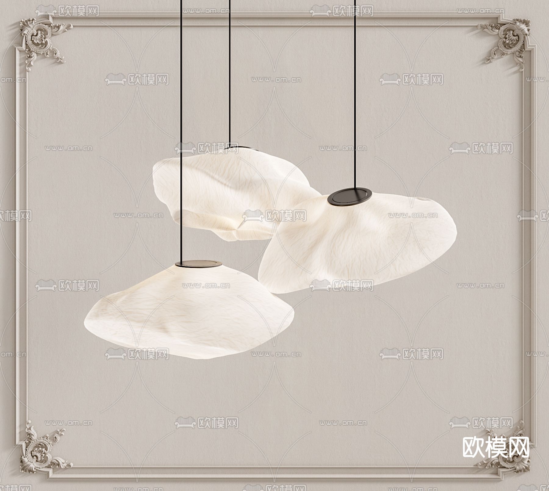 侘寂风吊灯su模型