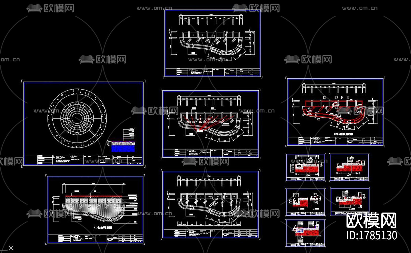 喷泉跌水cad节点大样图下载（渲染图3）