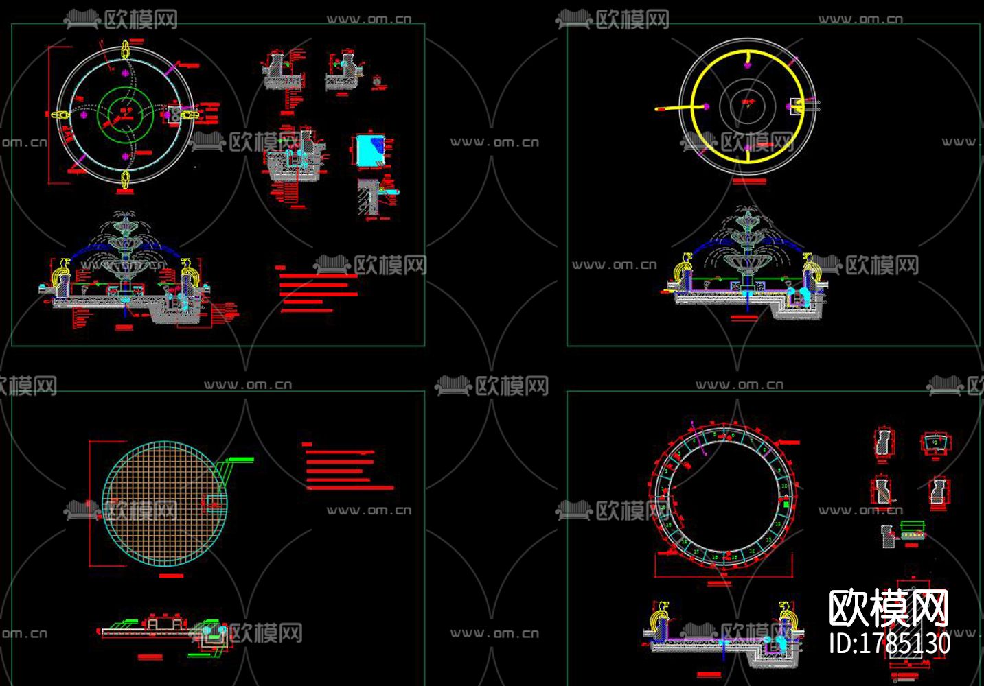喷泉跌水cad节点大样图下载（渲染图9）