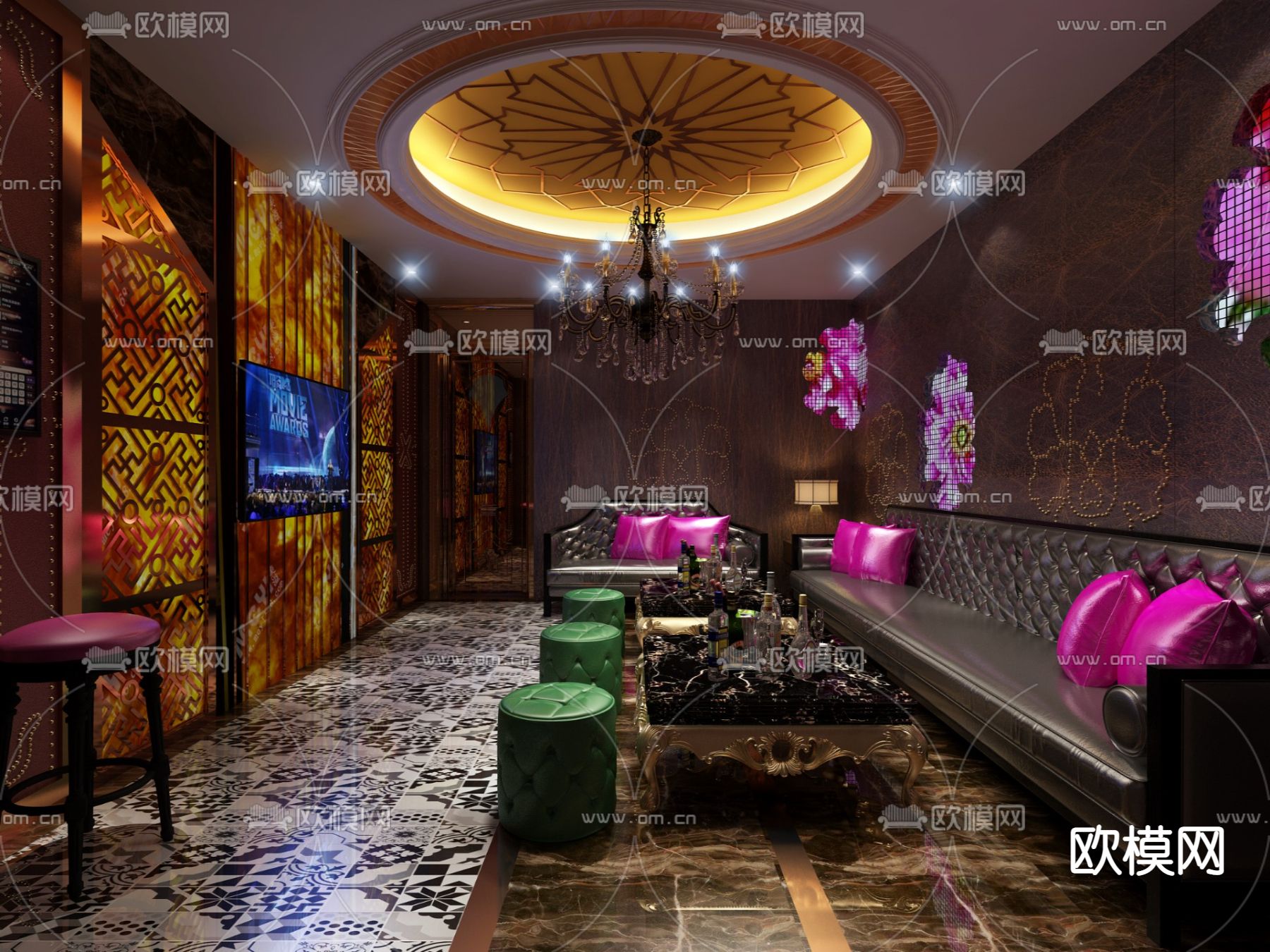 新古典KTV包间免费3d模型下载