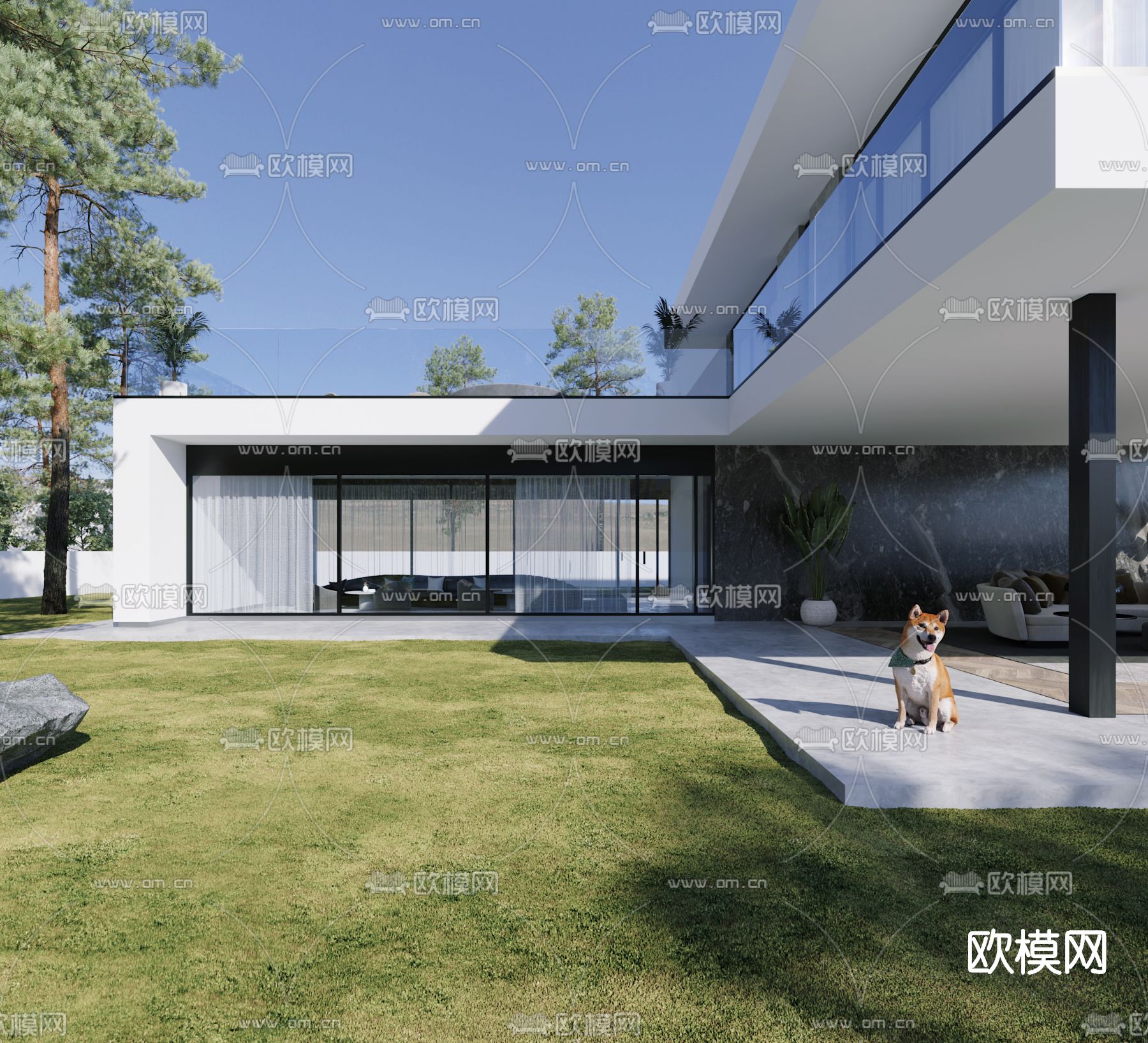 现代独栋别墅外观3d模型