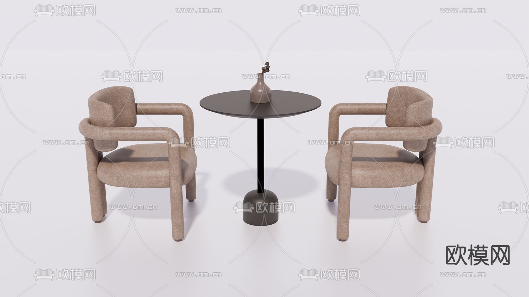 现代休闲桌椅su模型下载（渲染图1）