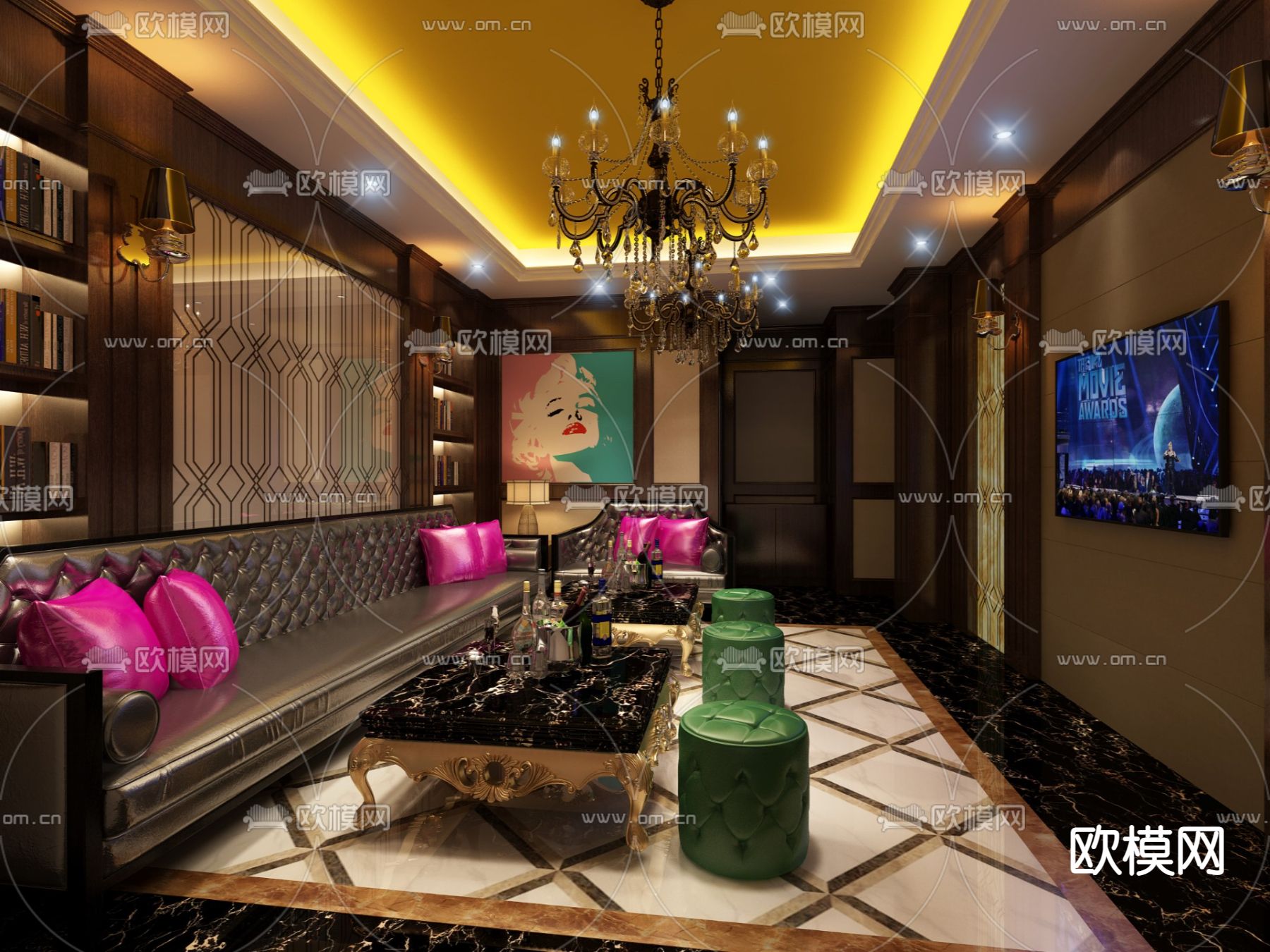 新古典KTV包间免费3d模型下载