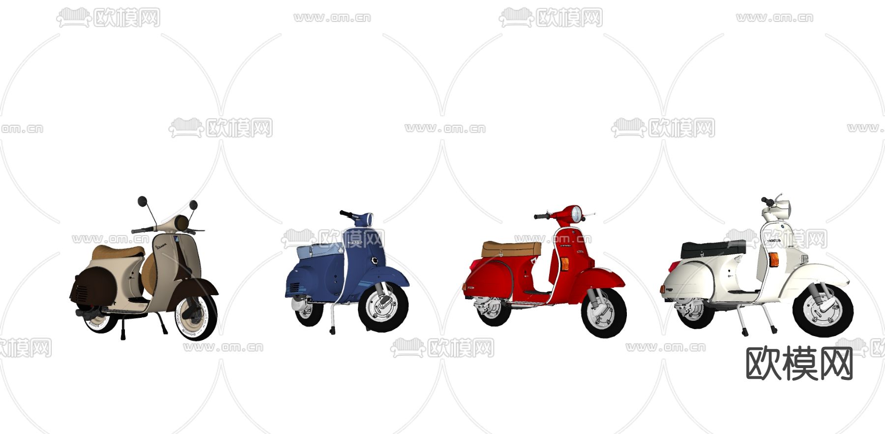 现代电瓶车电动车su模型下载（渲染图2）