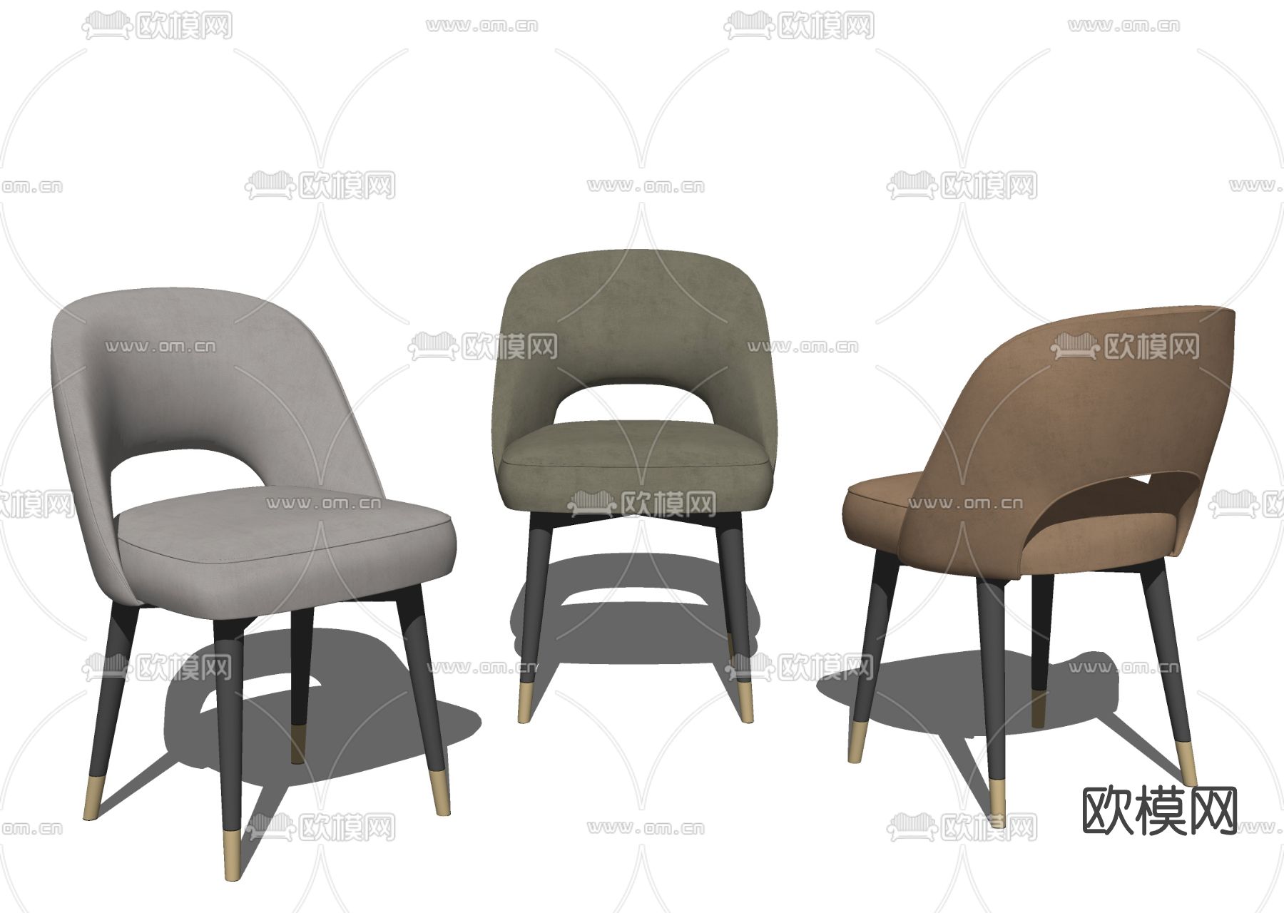 现代布艺单椅su模型