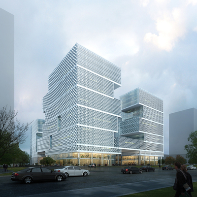 办公楼产业园建筑外观3d模型