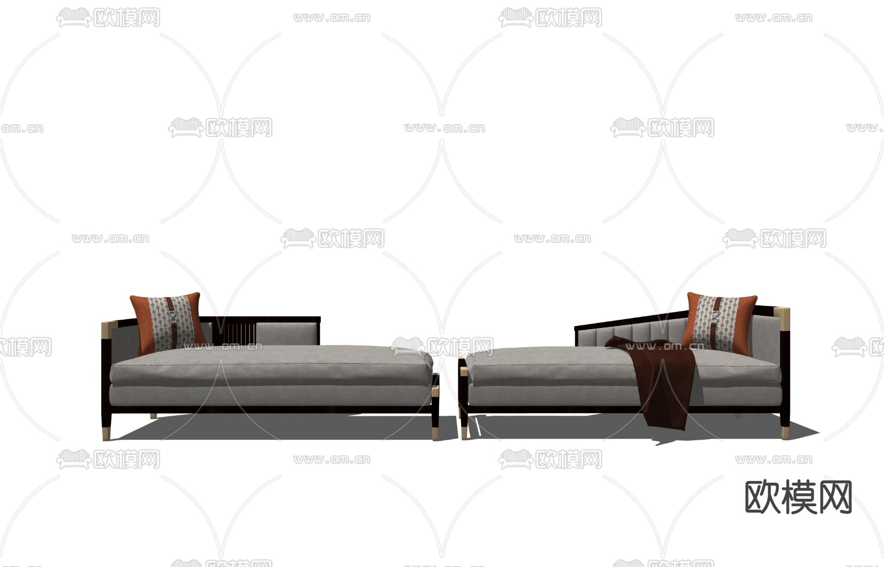 新中式贵妃椅su模型下载