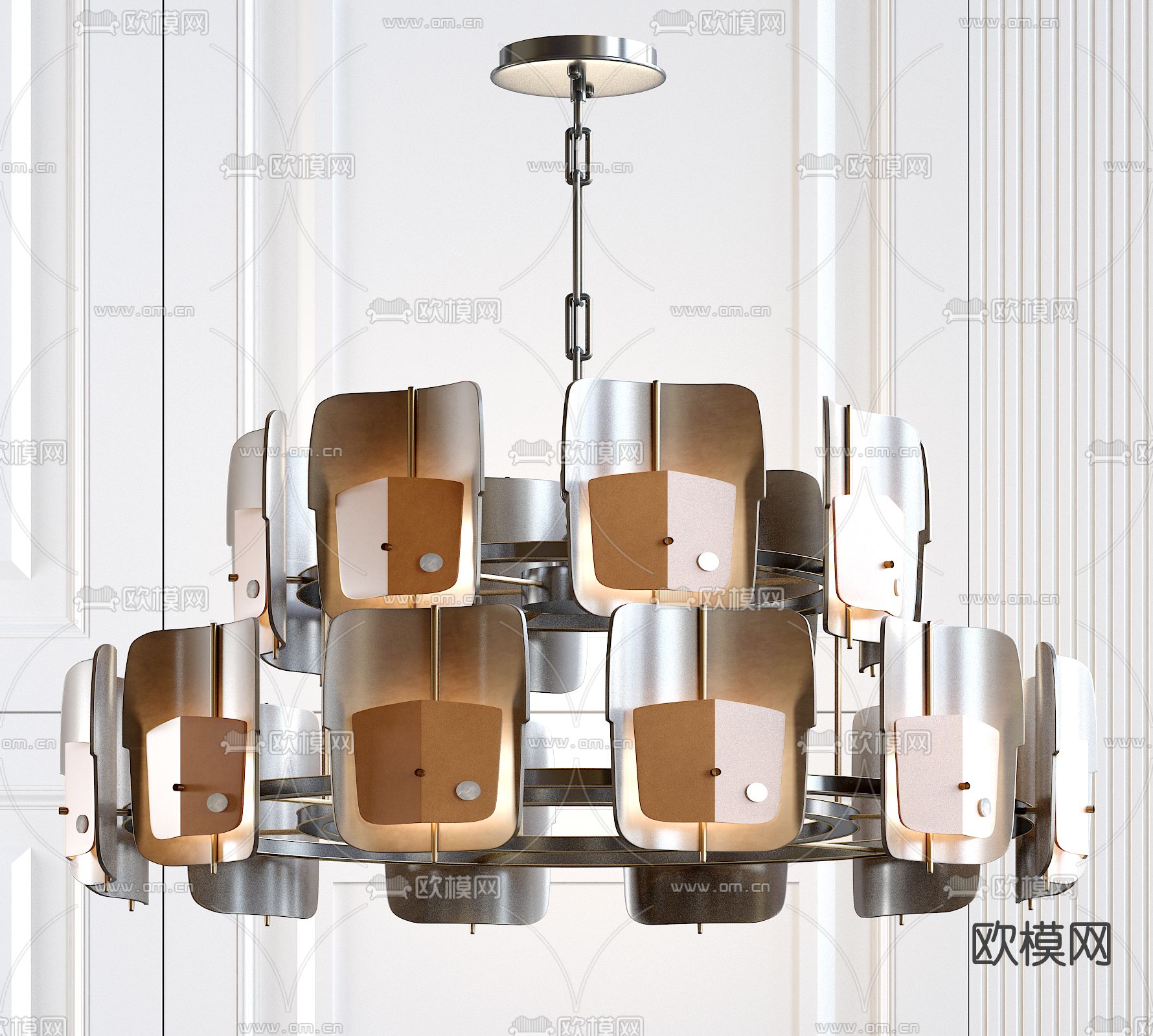 现代轻奢吊灯3d模型下载