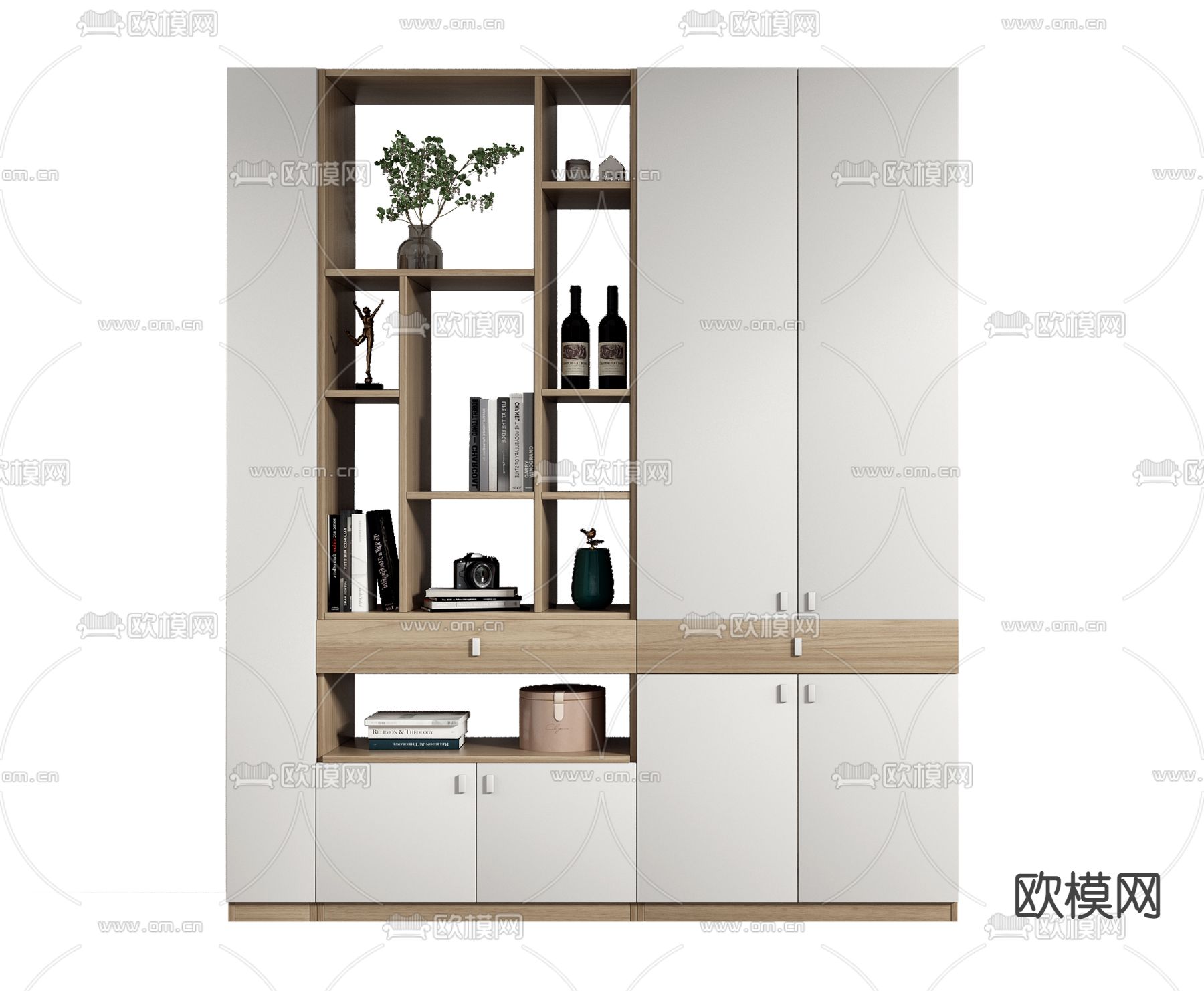 现代鞋柜隔断su模型下载（渲染图1）