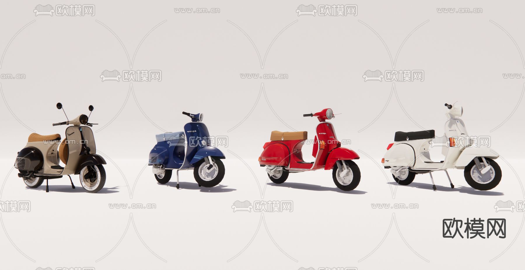 现代电瓶车电动车su模型下载（渲染图1）