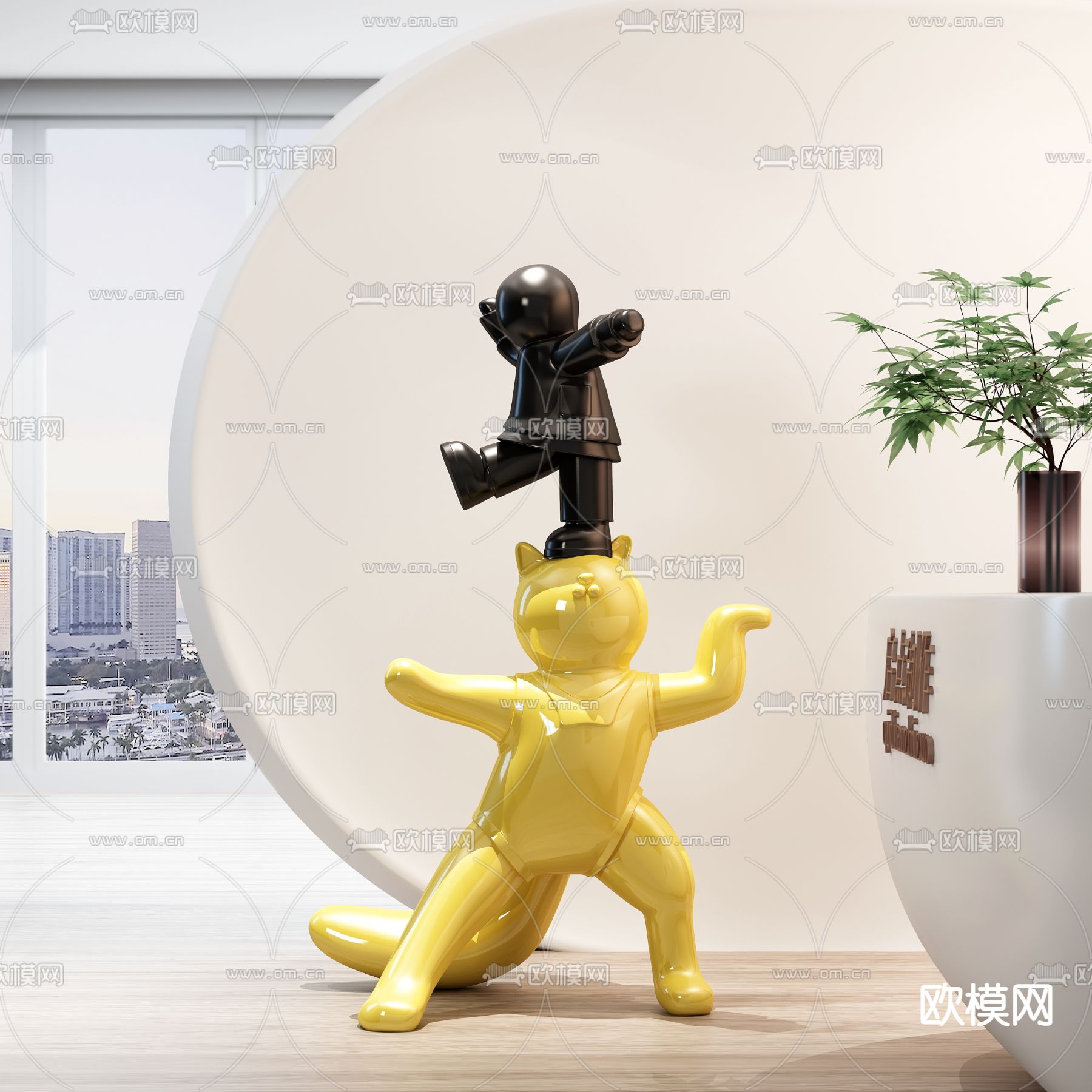 现代艺术雕塑3d模型