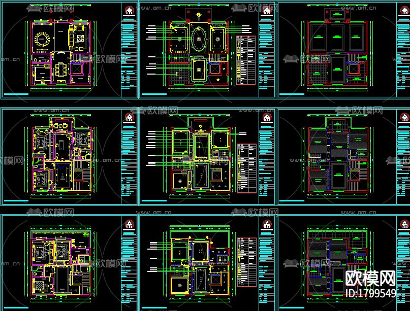 别墅三层cad施工图下载（渲染图4）