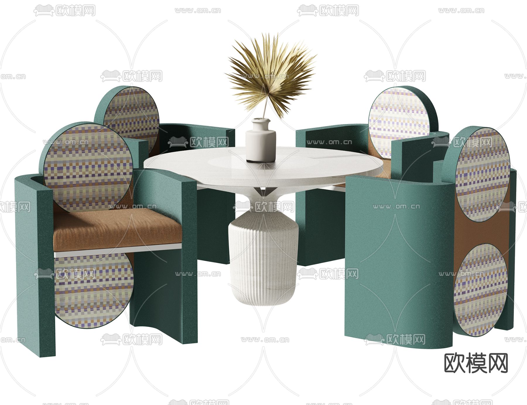 侘寂休闲桌椅3d模型下载