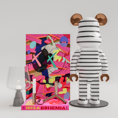 现代暴力熊饰品摆件su模型