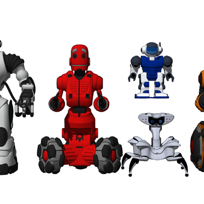  现代儿童玩具机器人su模型 