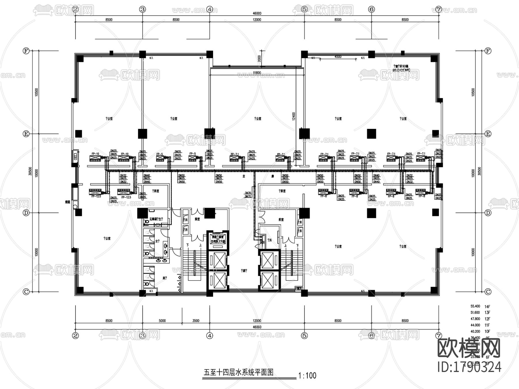 水电暖通cad施工图下载（渲染图3）
