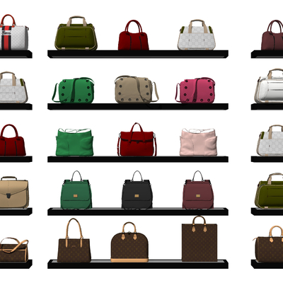  现代手提包挎包su模型 