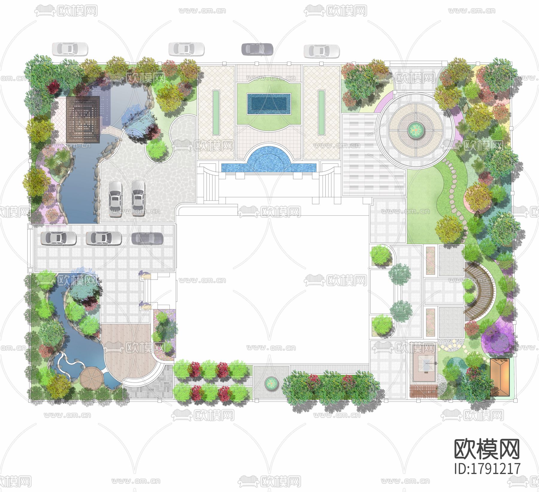 庭院cad施工图下载（渲染图1）