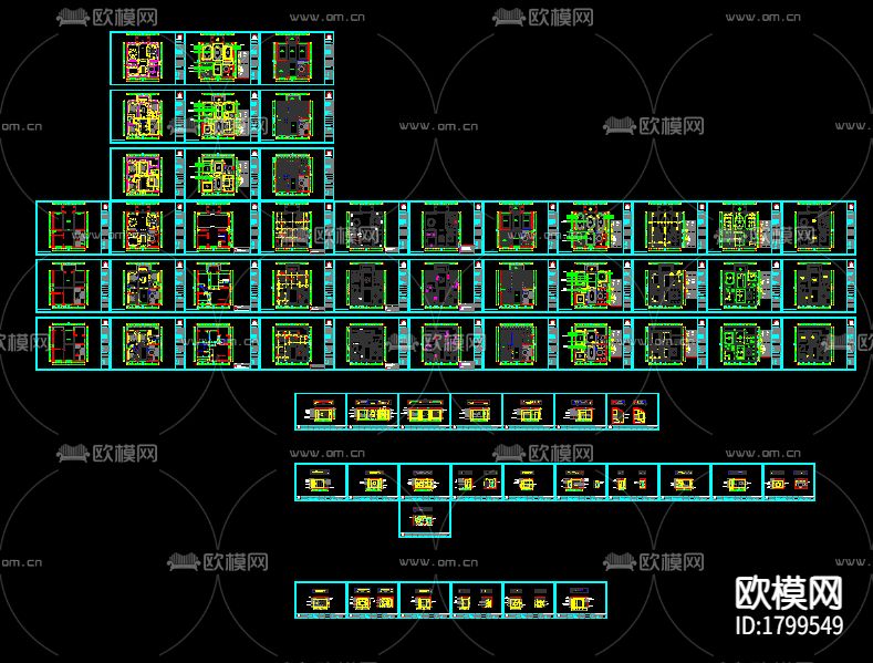 别墅三层cad施工图下载（渲染图1）