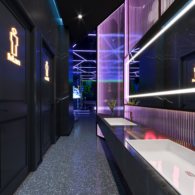 酒吧公共卫生间cr全景3d模型