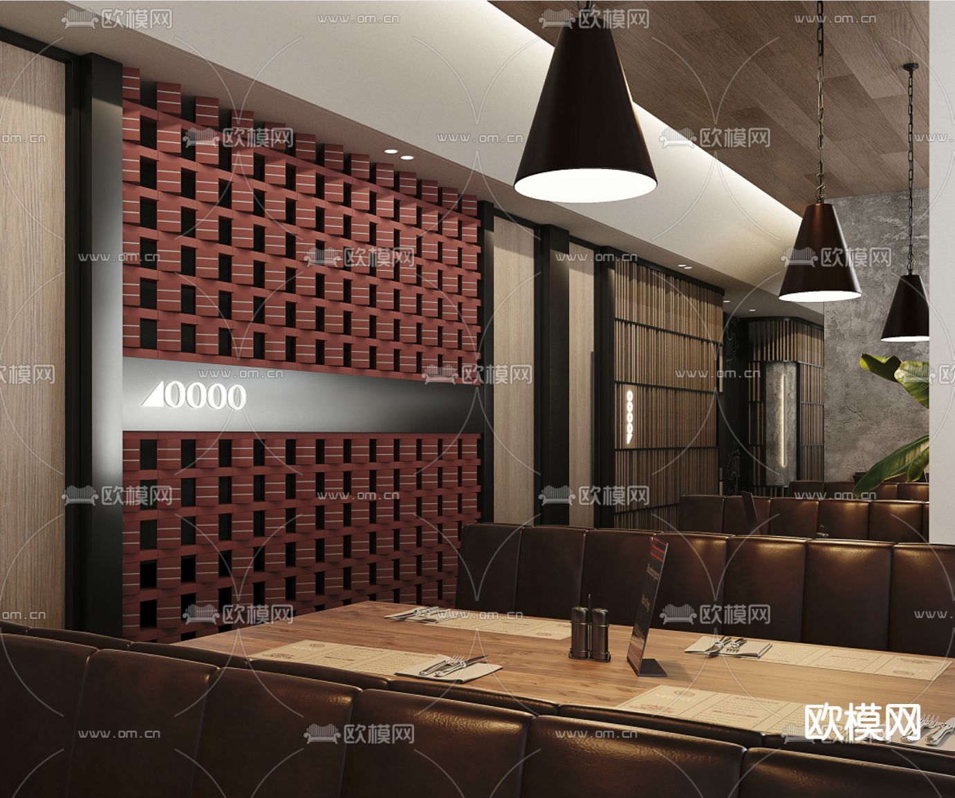 工业风海鲜西餐厅3d模型
