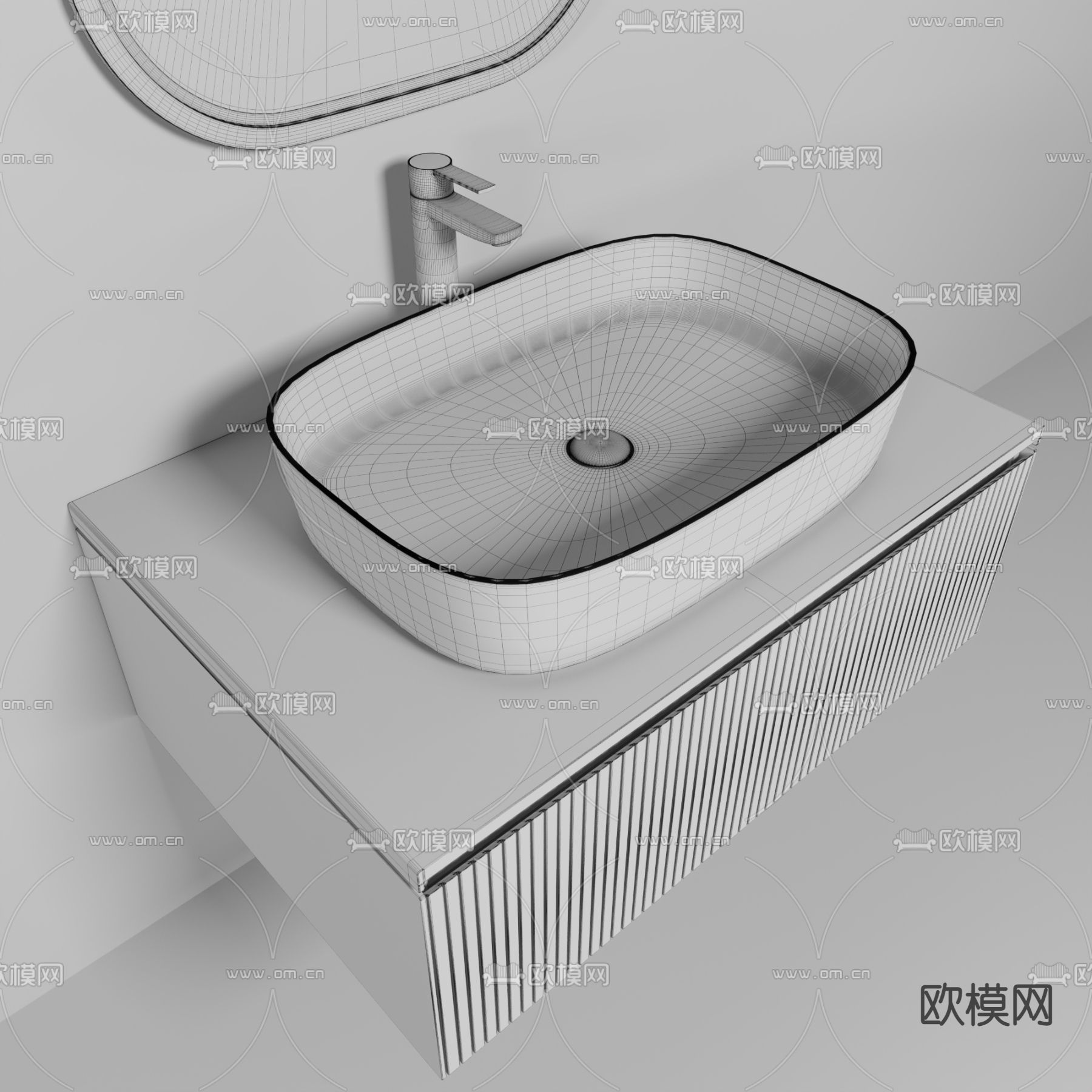 现代台盆洗手盆3d模型