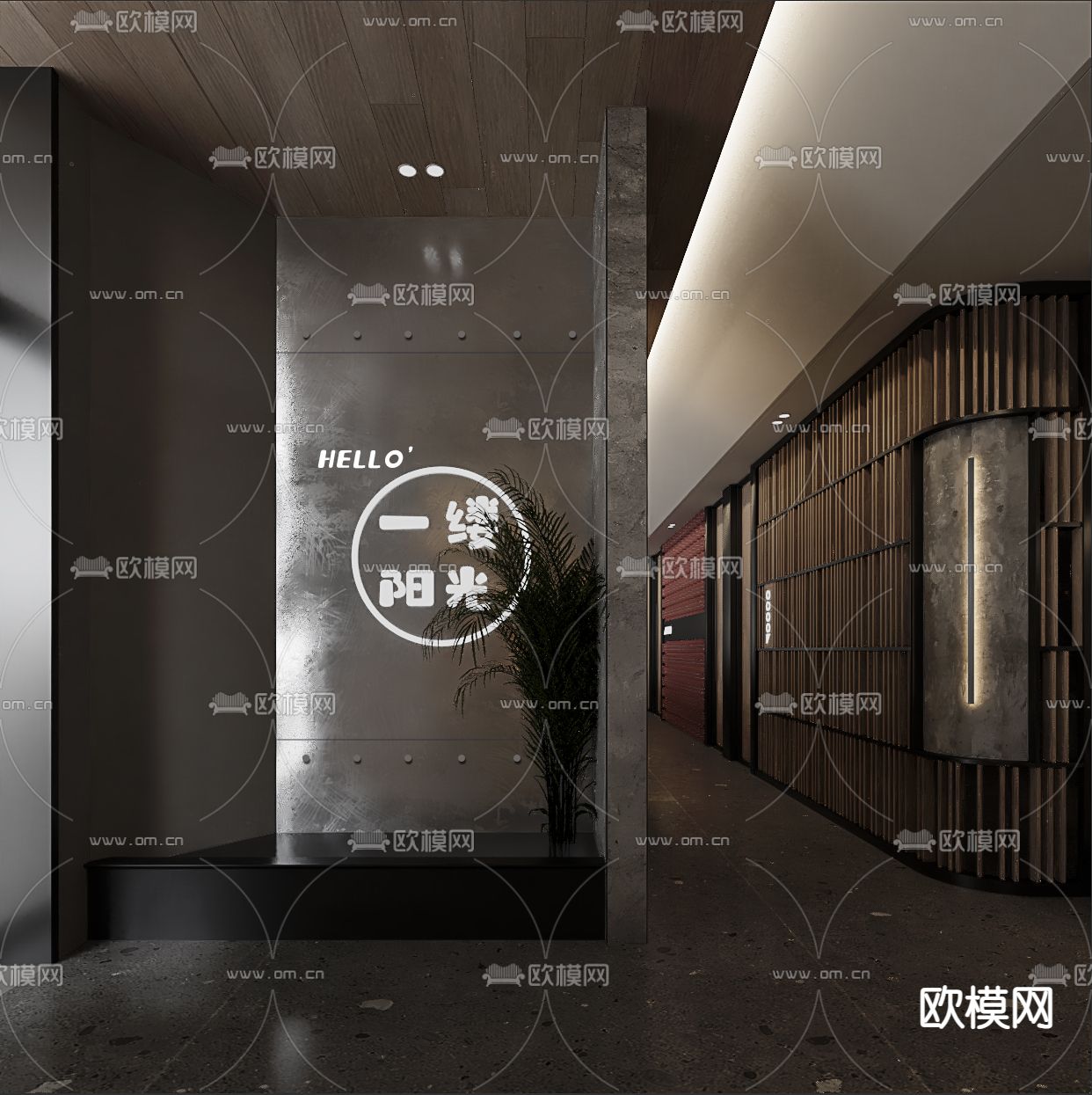 工业风海鲜西餐厅3d模型