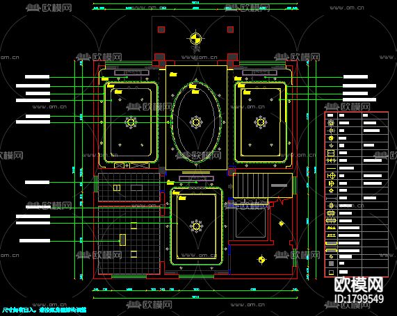 别墅三层cad施工图下载（渲染图3）