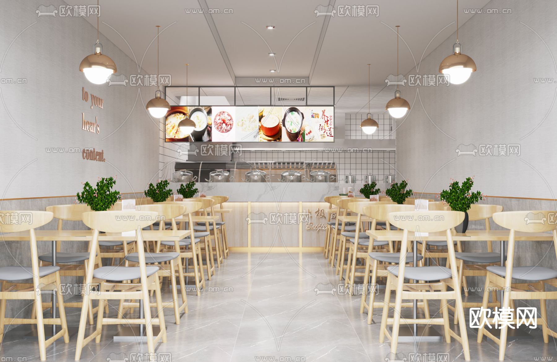 现代早餐店3d模型