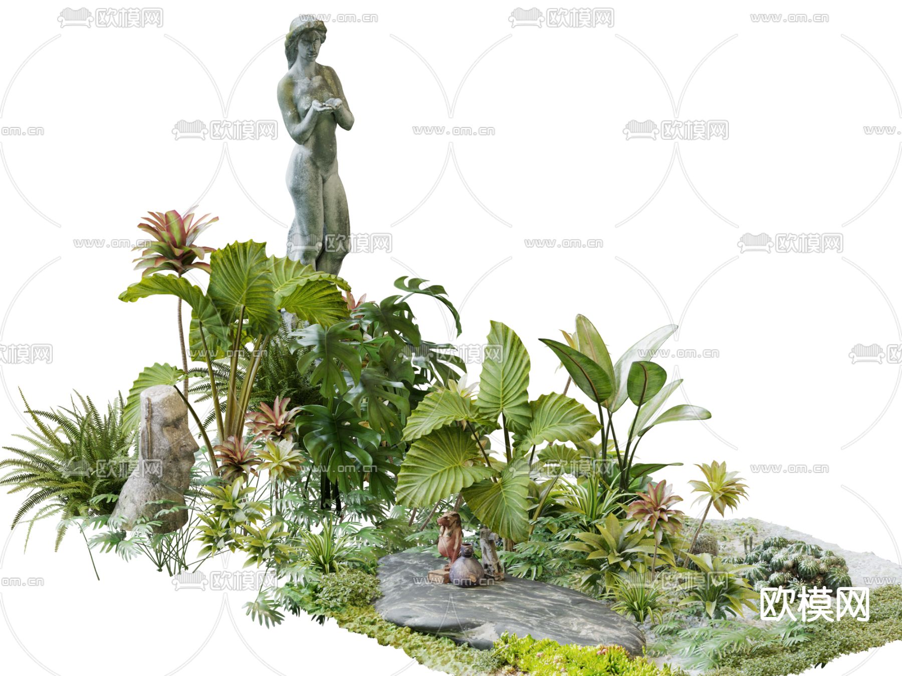 现代绿植园艺小品3d模型