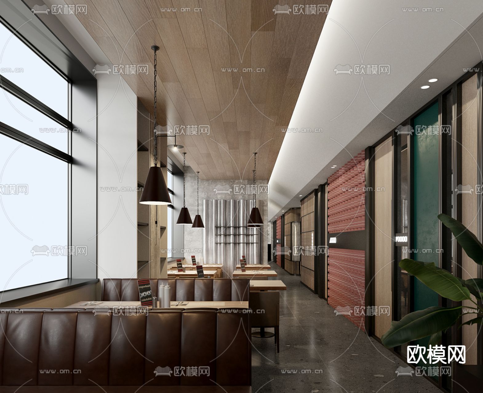 工业风海鲜西餐厅3d模型