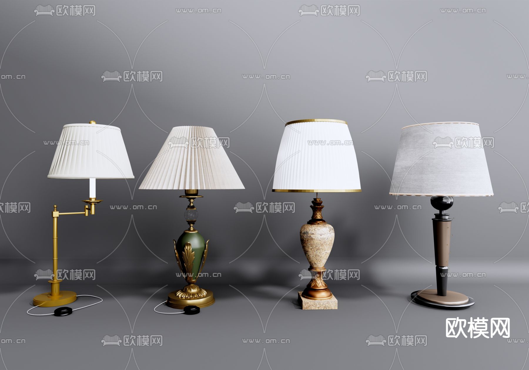 欧式创意台灯su模型下载（渲染图1）