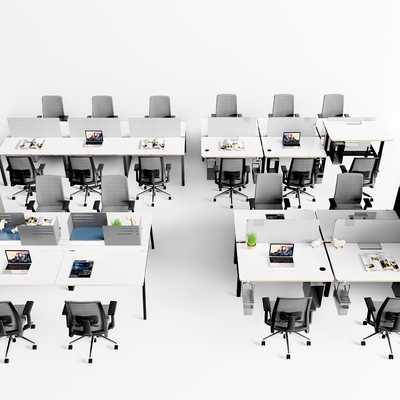  现代办公桌椅su模型 