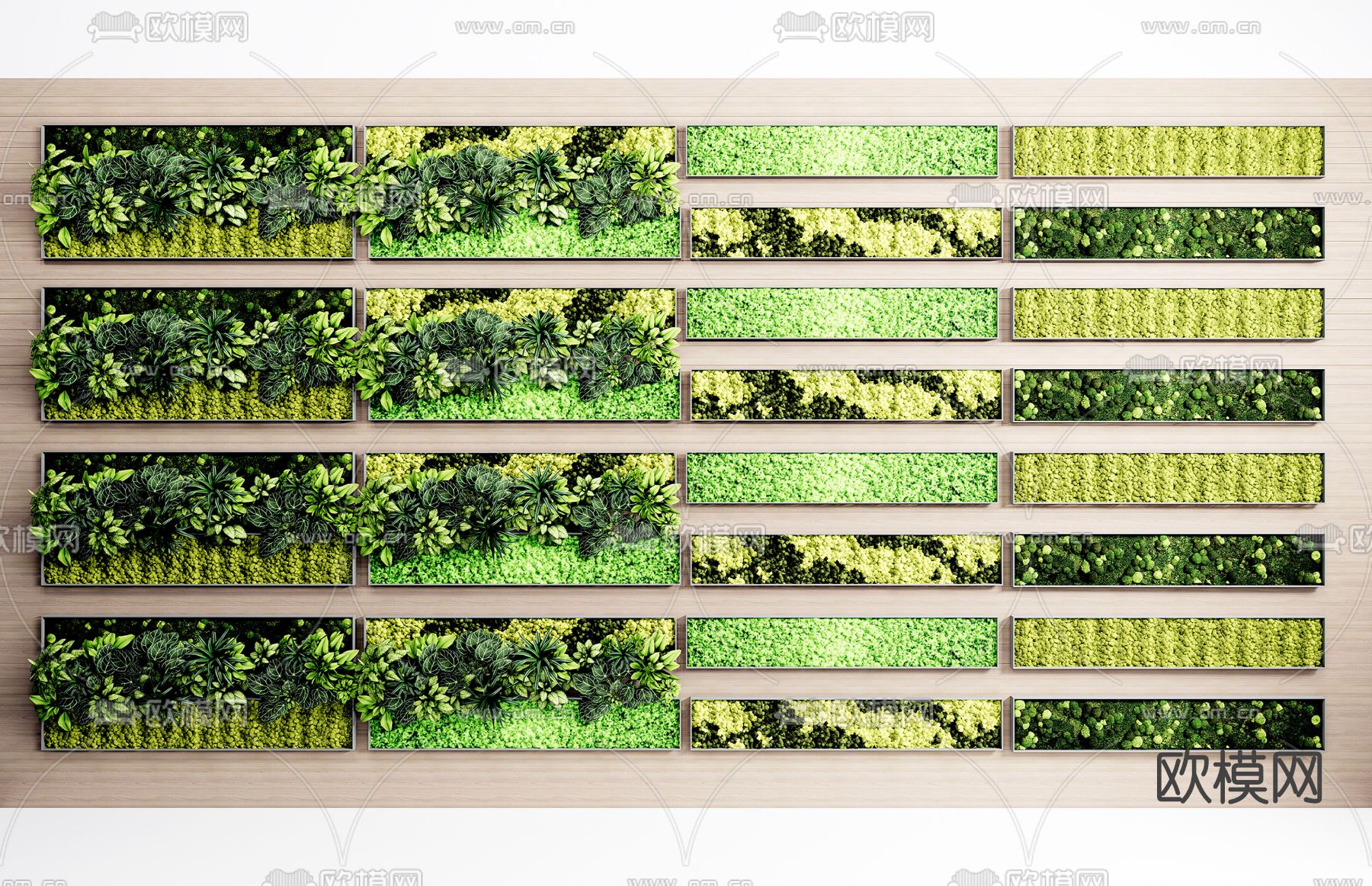 现代植物墙su模型