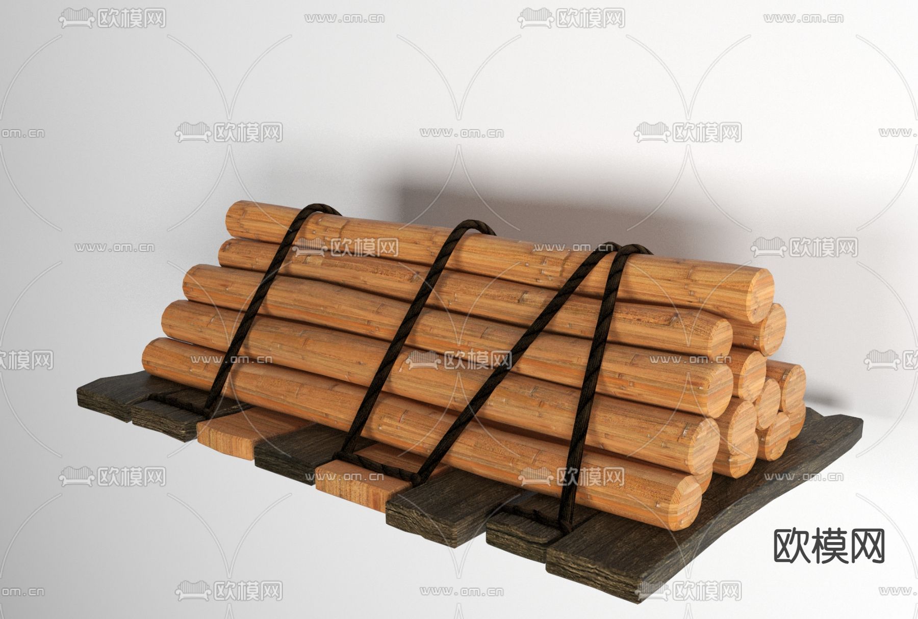 现代木材堆免费3d模型下载