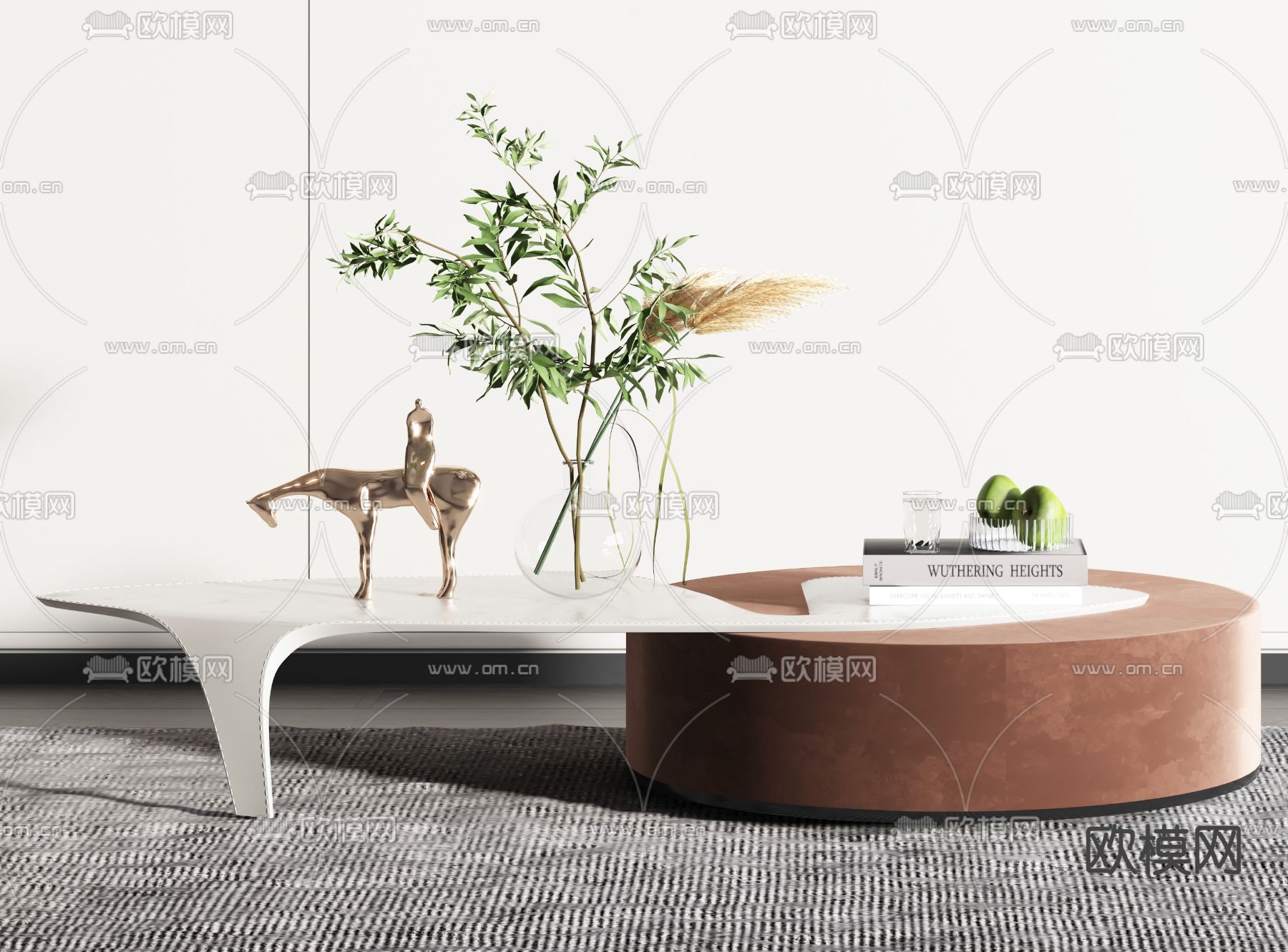现代轻奢茶几3d模型