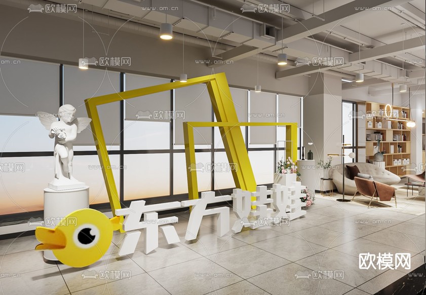 现代网红打卡点美陈3d模型下载