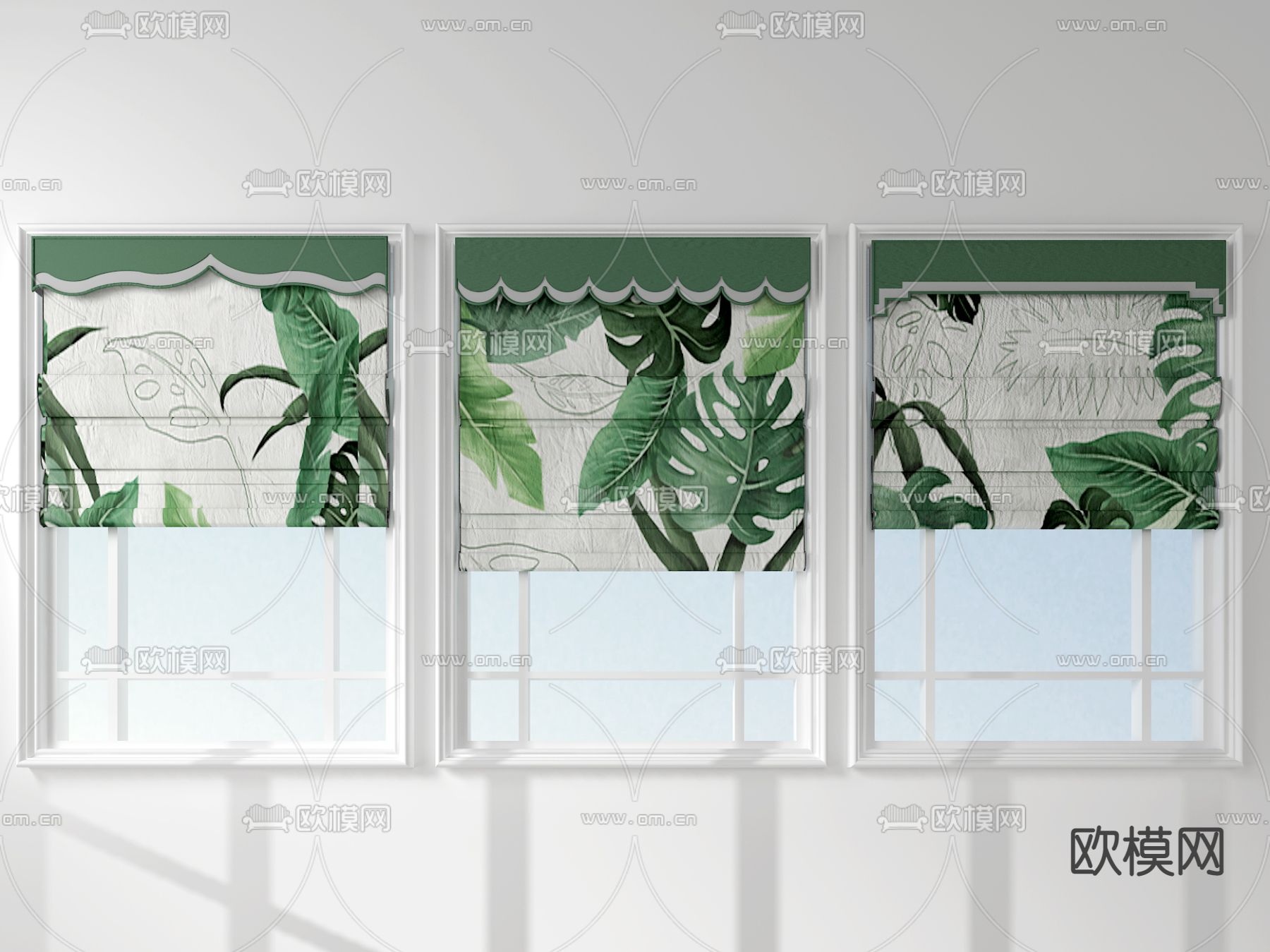 北欧百叶帘窗帘13d模型下载