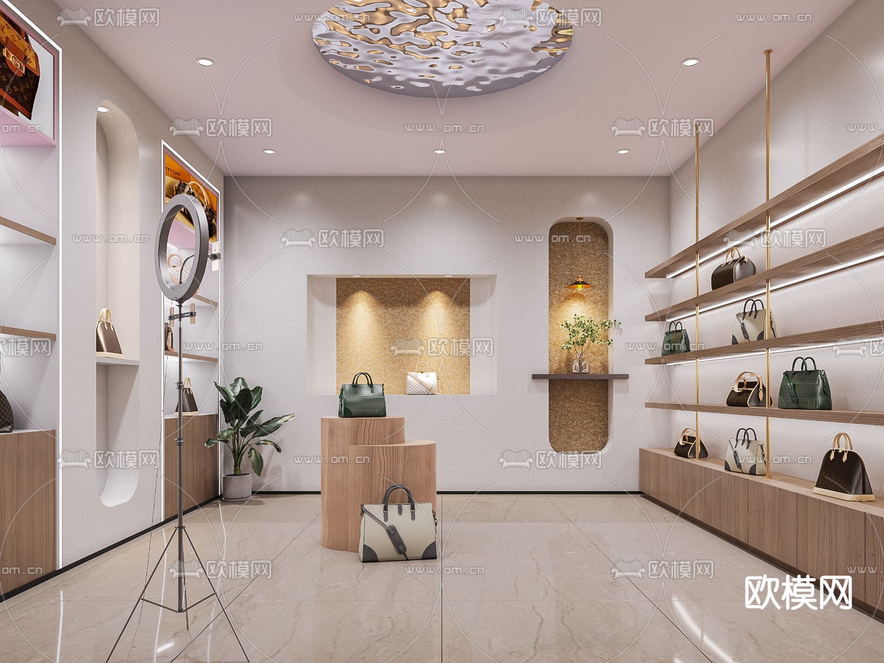 现代包包直播间3d模型下载