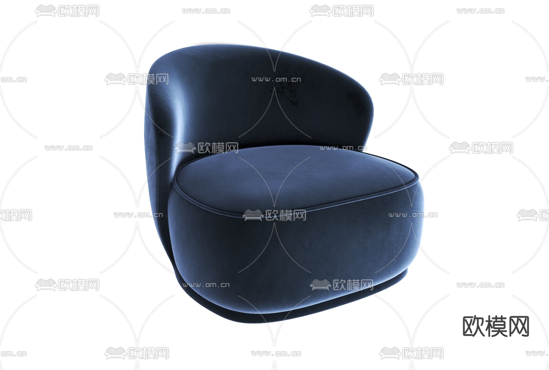 现代布艺休闲沙发免费3d模型下载