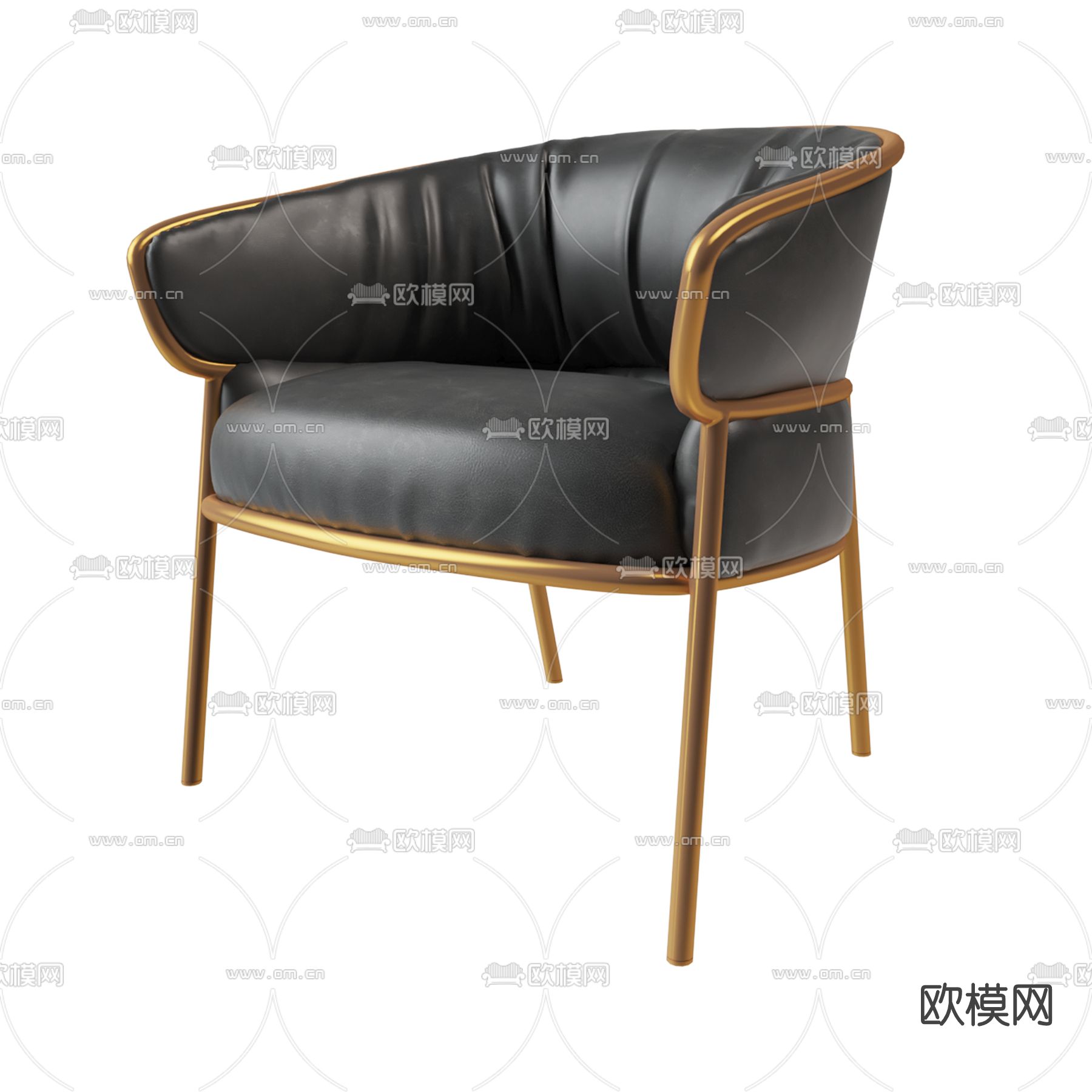 现代布艺休闲椅3d模型下载（渲染图3）