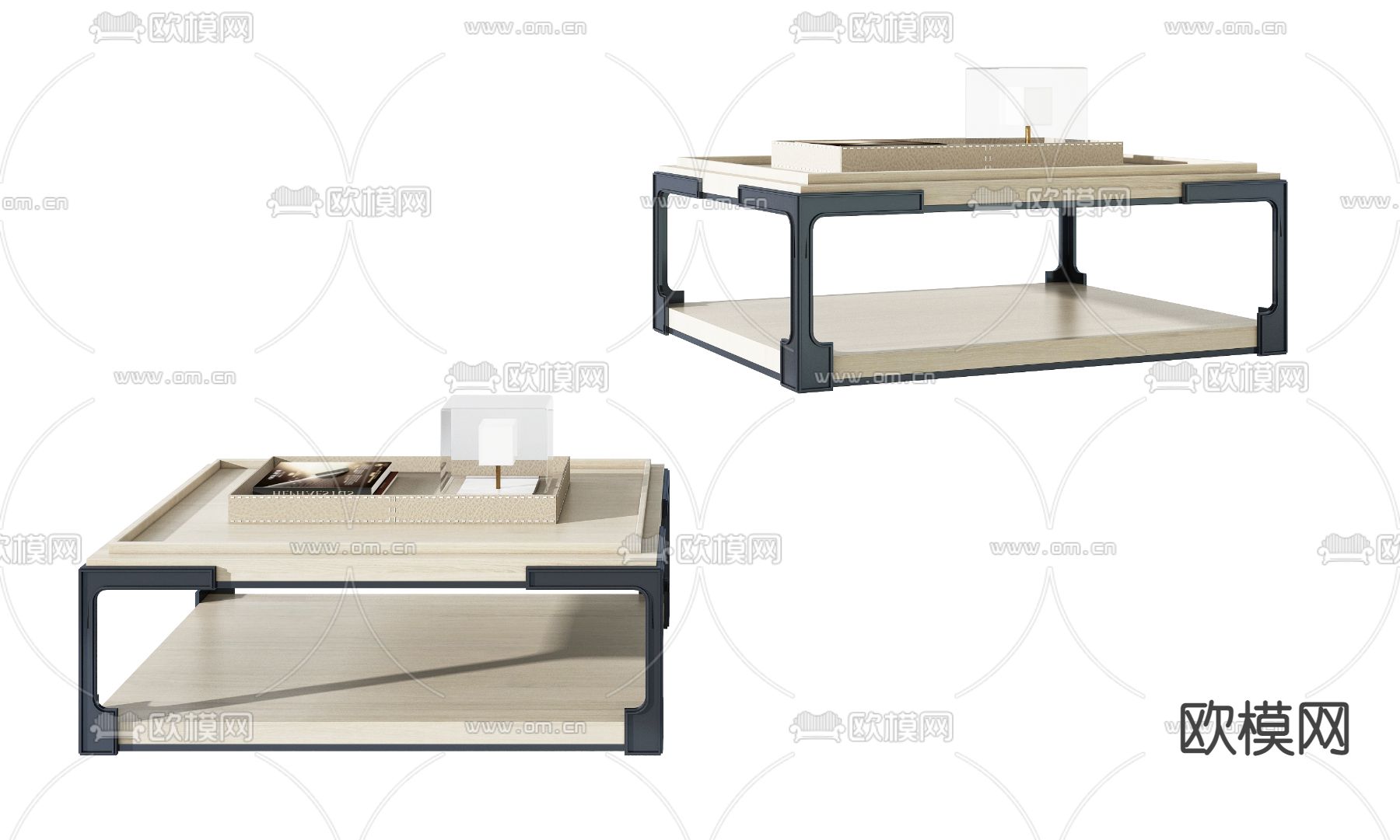 现代方形茶几3d模型下载