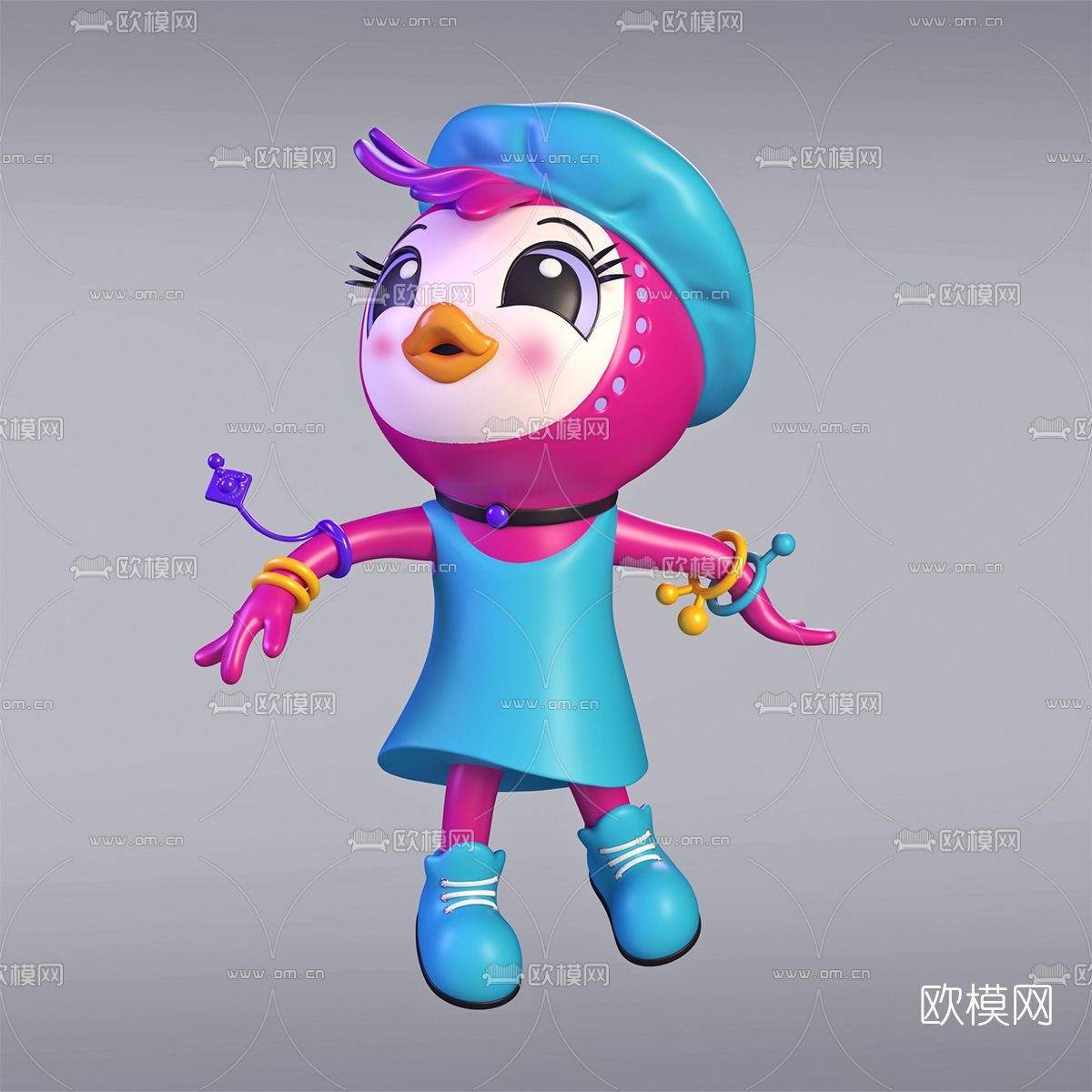 现代卡通角色免费3d模型