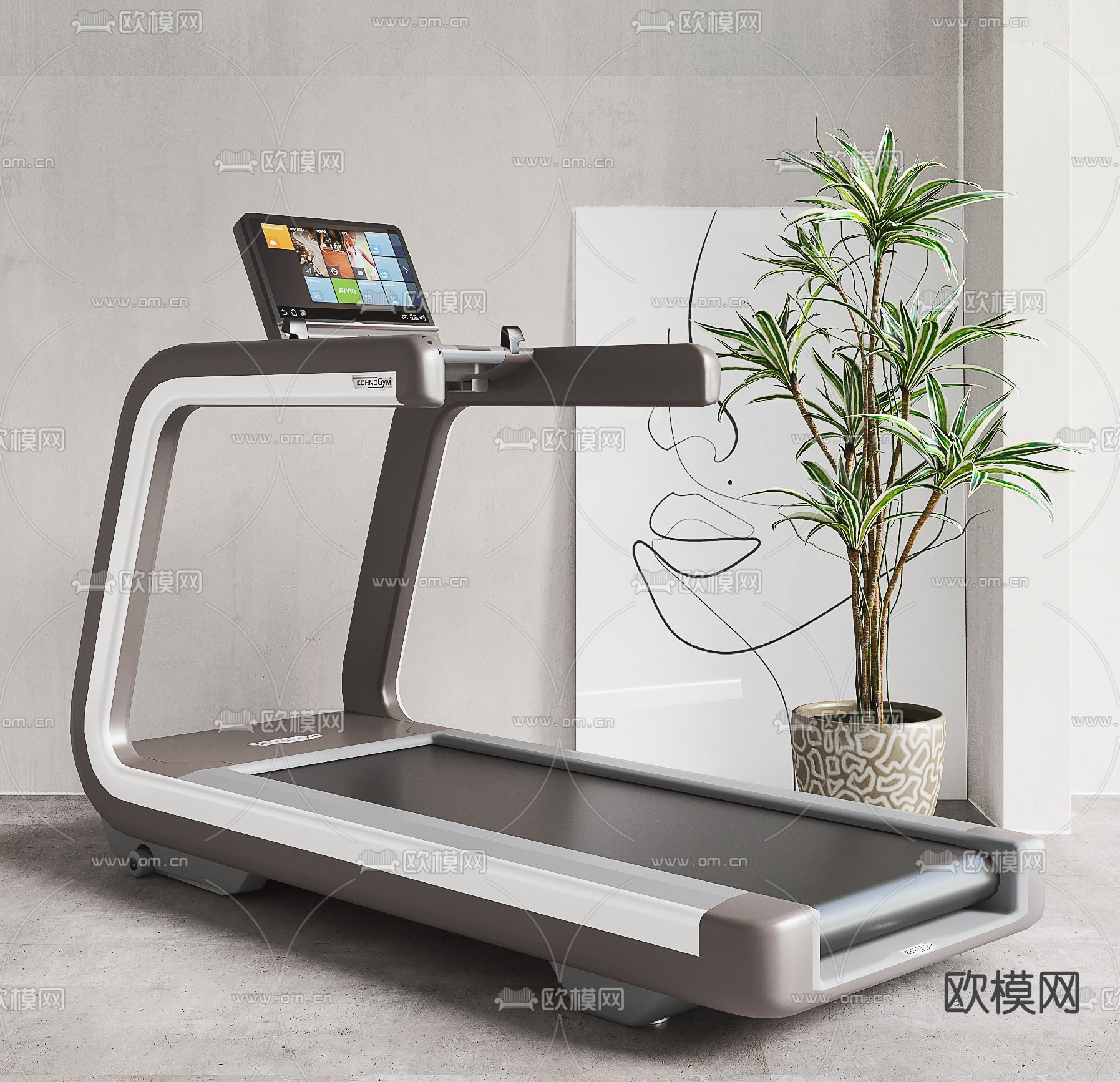 现代跑步机3d模型