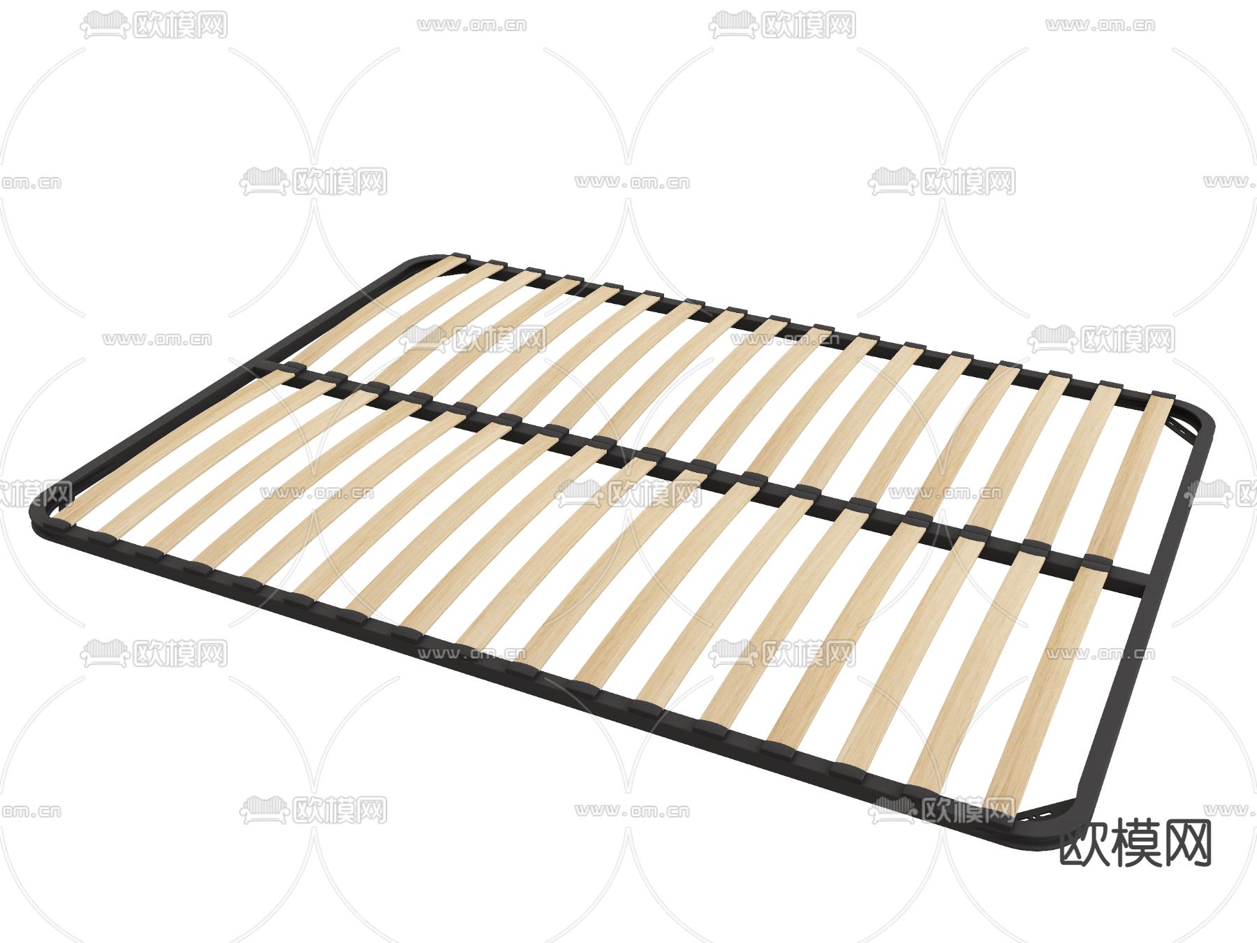 现代双人床排骨架床架3d模型下载（渲染图1）