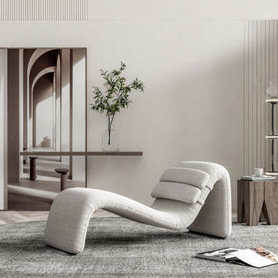  现代布艺休闲躺椅su模型 